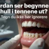 Professional header image for educational tutorial: Hvordan ser begynnende hull i tennene ut? Tegn du ikke bø...